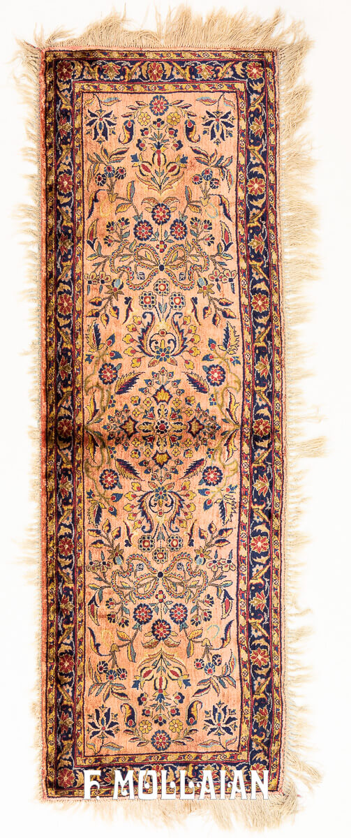Antique Kashan Silk Rug Salmon Color n°:195794